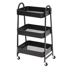 2Pcs 3 Tier Rolling Tray Utility Cart
