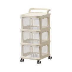   2Pcs Plastic Rolling Utility Cart with Handle